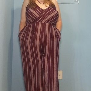 Xhilaration Dark Purple And White Jumpsuit